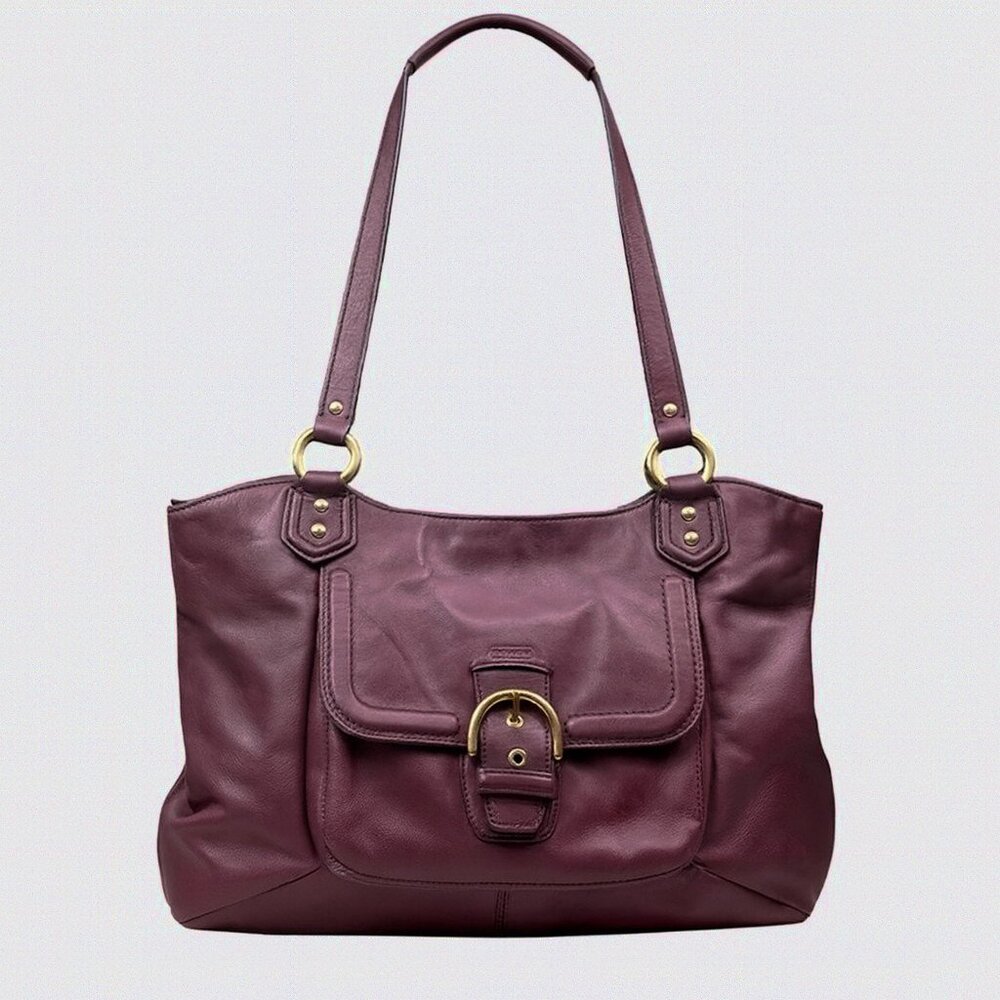 Coach Campbell Belle Leather Carryall Bag – Deep Bordeaux Oxblood F24961